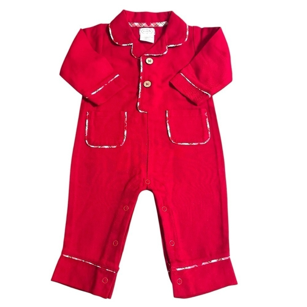 Mud Pie Red Baby Christmas Pajamas - 3-6 Months
